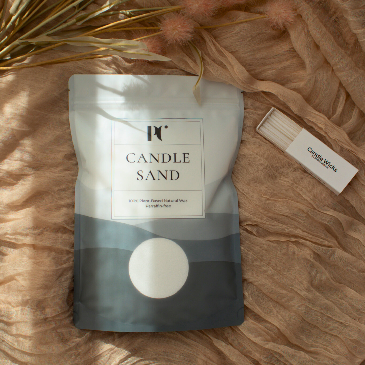 Wit kaarsenzand met lonten - White candle sand purecandle pure white