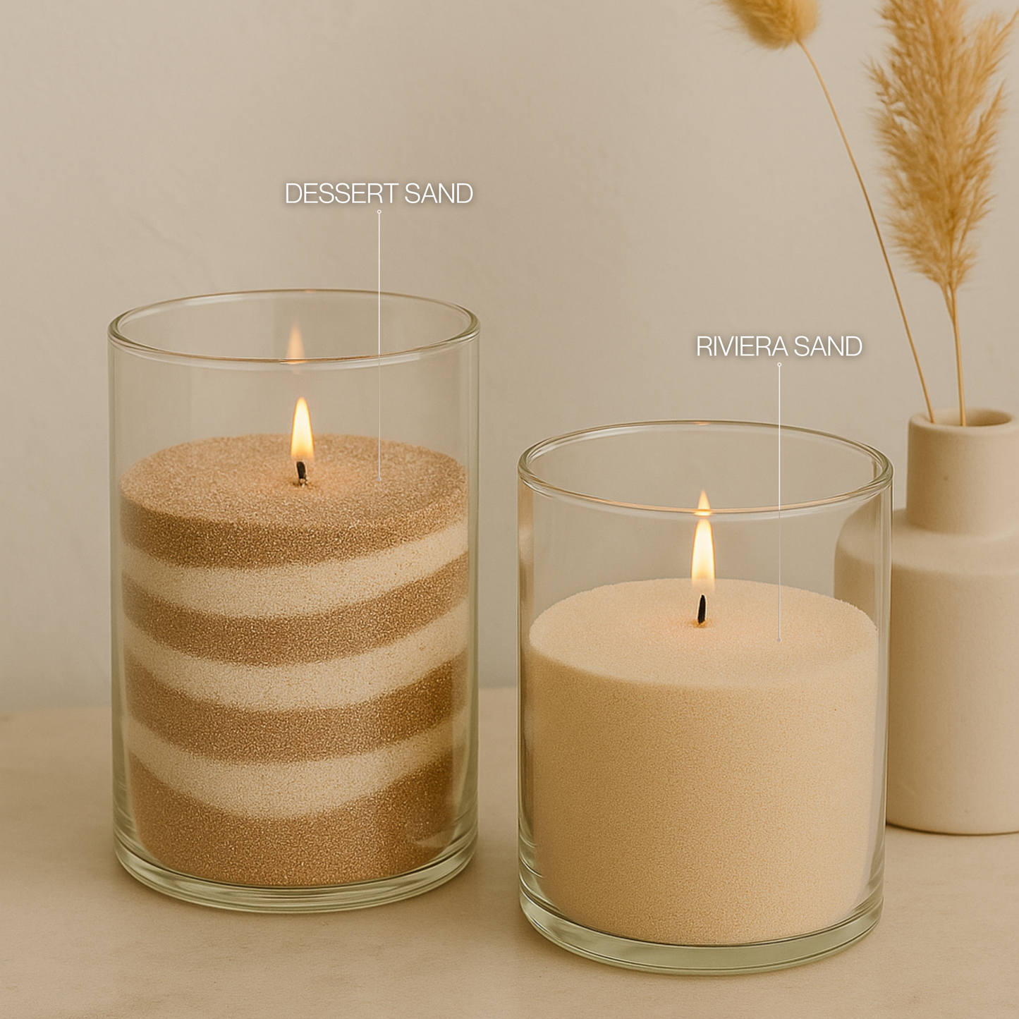 beige kaarsenzand - Nude kaarsenzand - Beige Candle Sand - PureCandle - Dessert sand- Riviera Sand