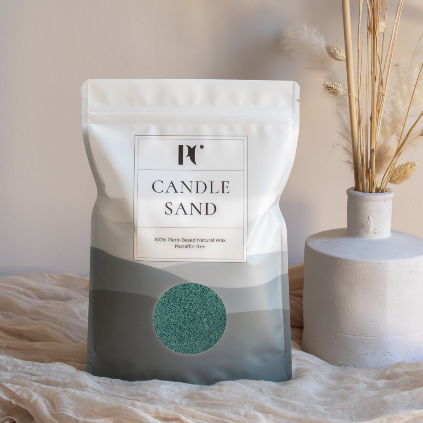 Groen Kaarsenzand - Forest green Candle Sand - PureCandle