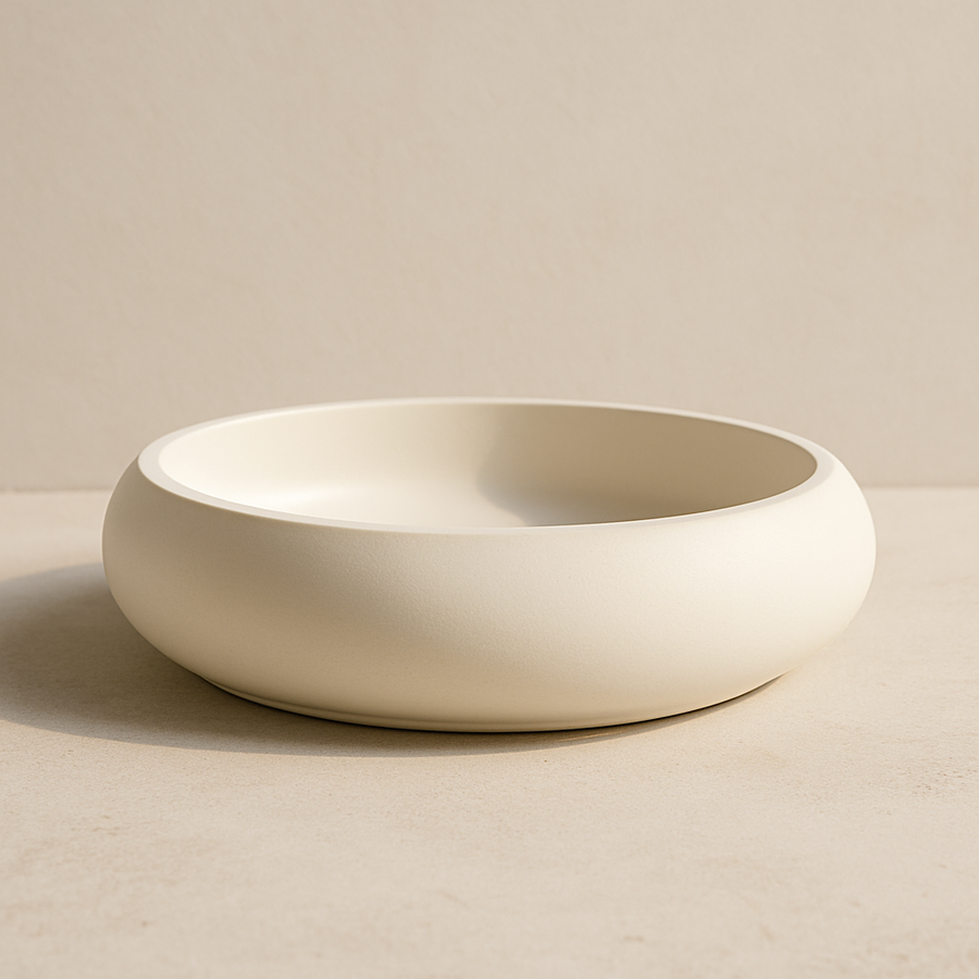 Witte ronde schaal - Luna