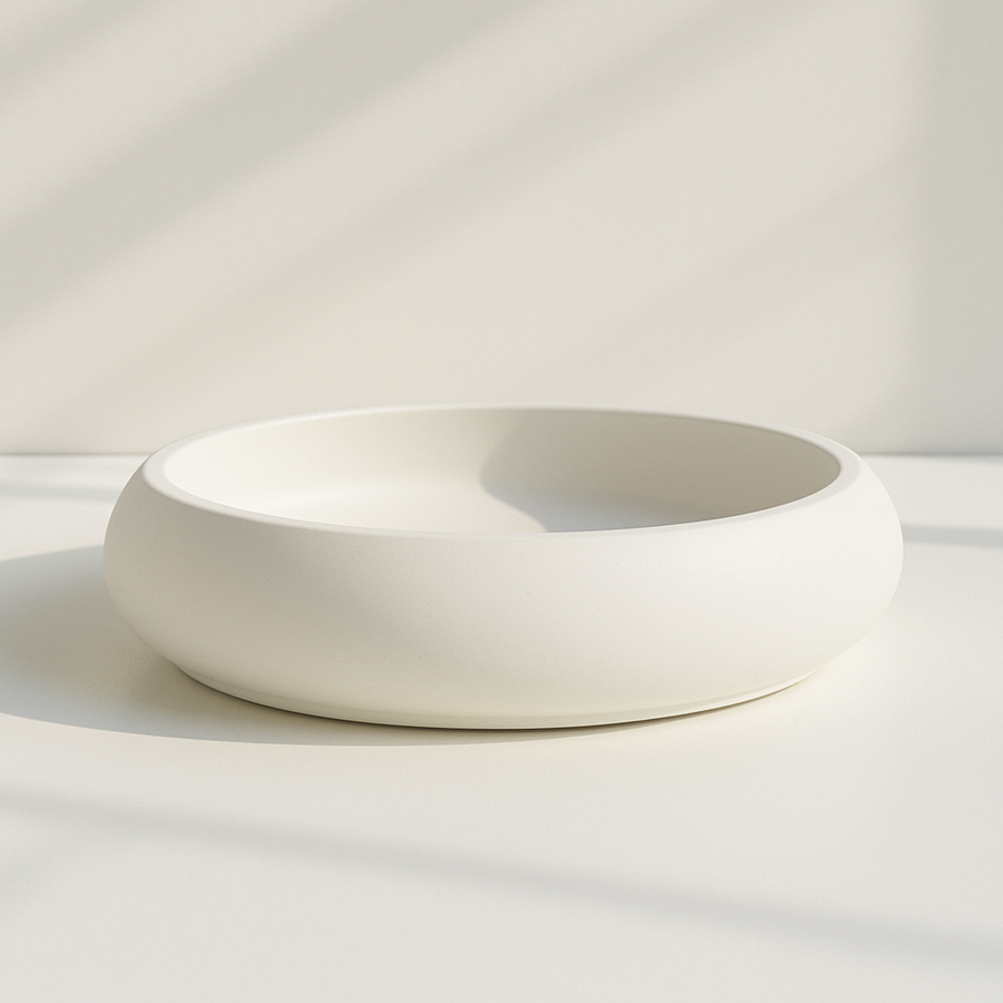 Witte ronde schaal - Luna