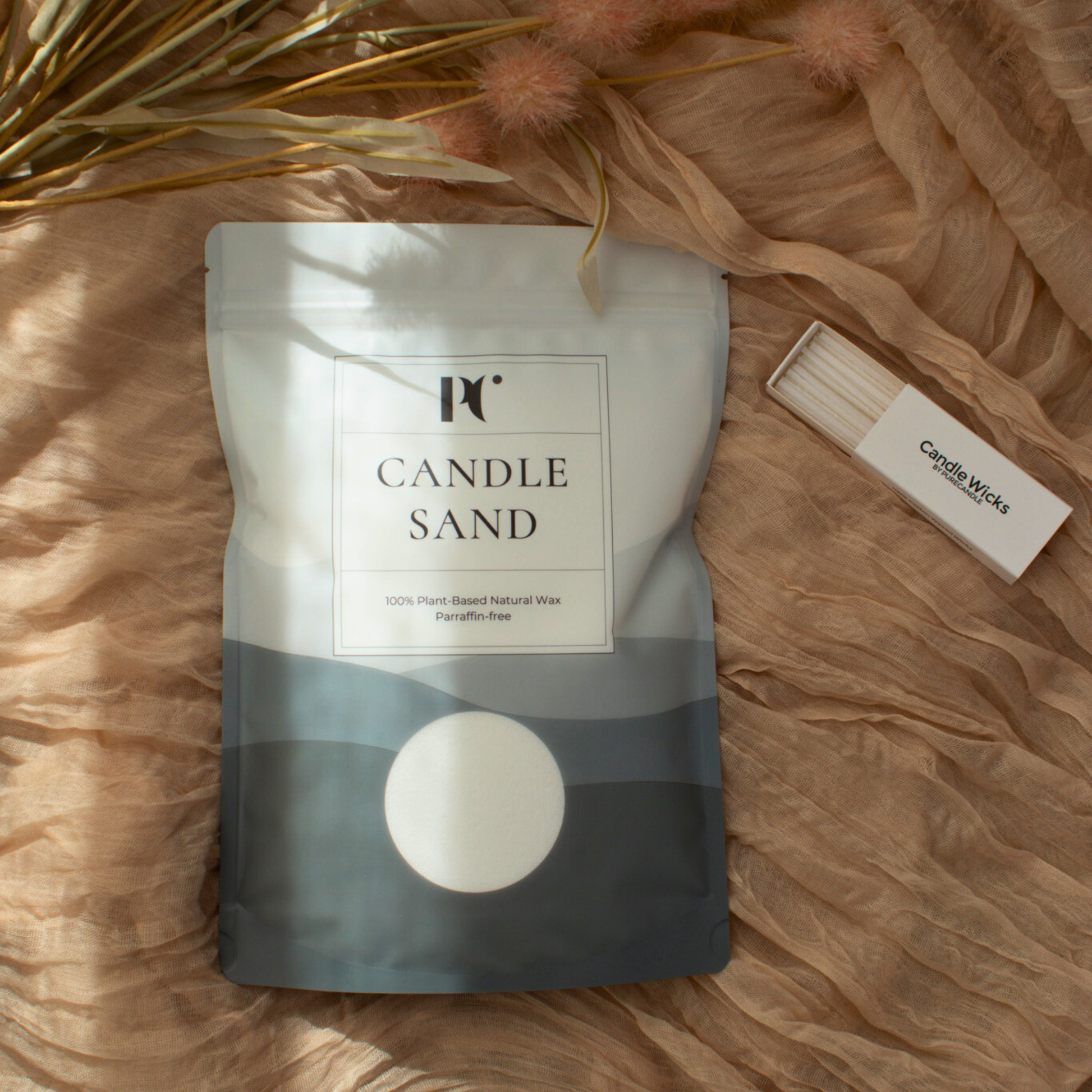Wit kaarsenzand met lonten - White candle sand purecandle pure white