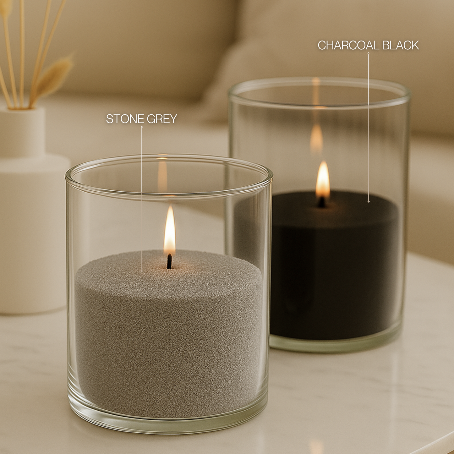Zwart kaarsenzand- grijs kaarsenzand -Black candle Sand - Grey Candle Sand - PureCandle