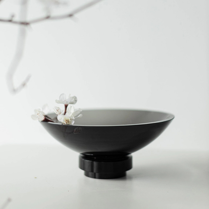 glazen Schaal zwart voor kaarsenzand purecandlle