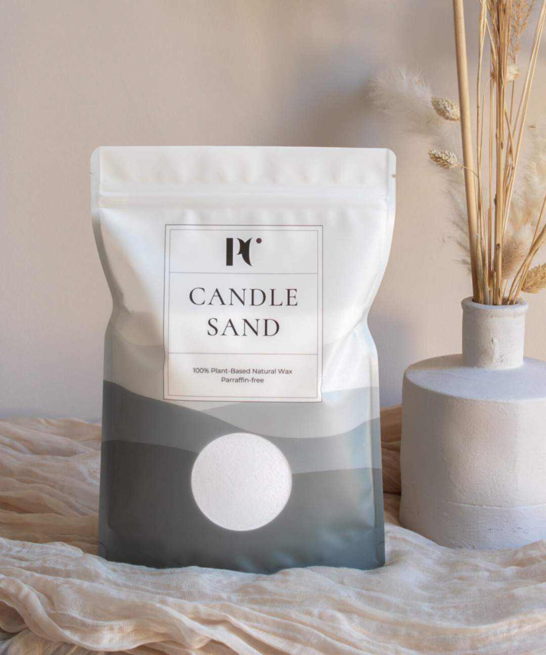 Wit (Pure White) kaarsenzand van PureCandle – plantaardige, paraffinevrije Candle Sand voor kaarsdecoratie, kaarsensets en refillable candles - Kaarsenzand met Lonten