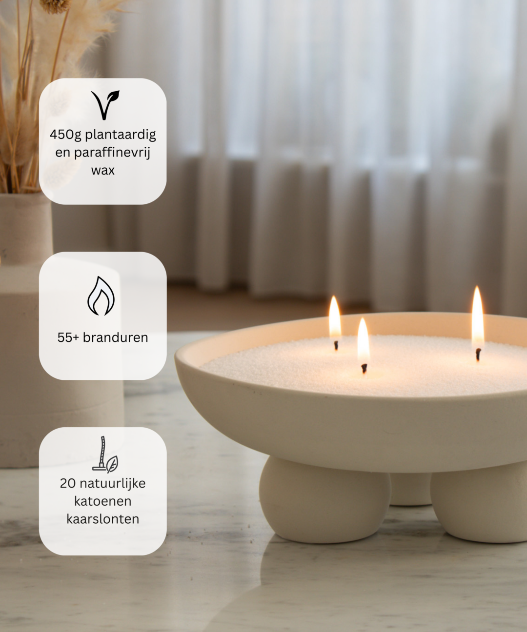 Bulkverpakking witte kaarsenzand in buckets met lonten van PureCandle – plantaardig, paraffinevrij en ideaal voor DIY kaarsen en kaarsensets