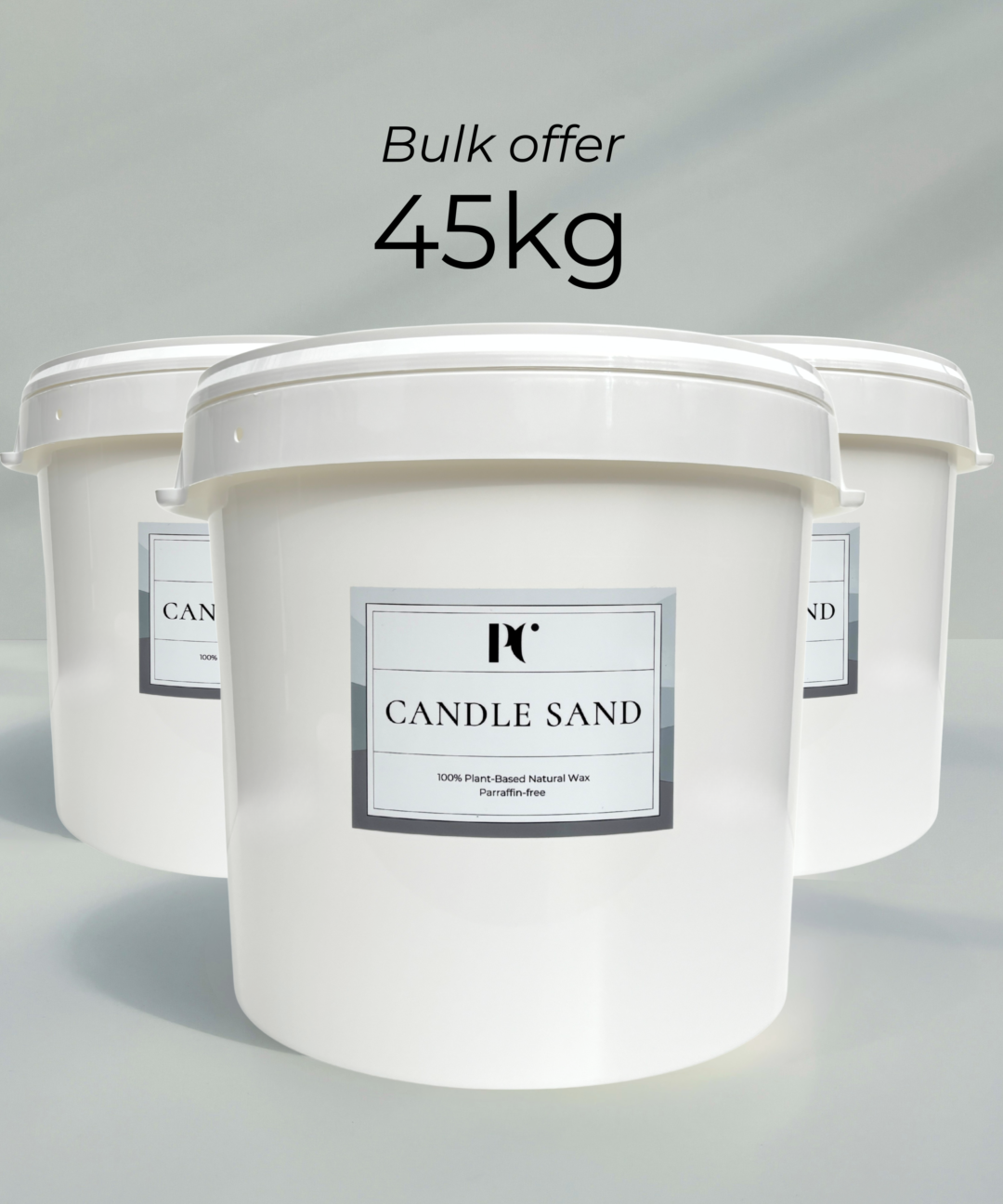 Bulkverpakking kaarsenzand buckets -wit kaarsenzand met lonten van PureCandle – plantaardig, paraffinevrij en ideaal voor DIY kaarsen en kaarsensets voor zakelijk. Kaarsenzand voor Bruiloft