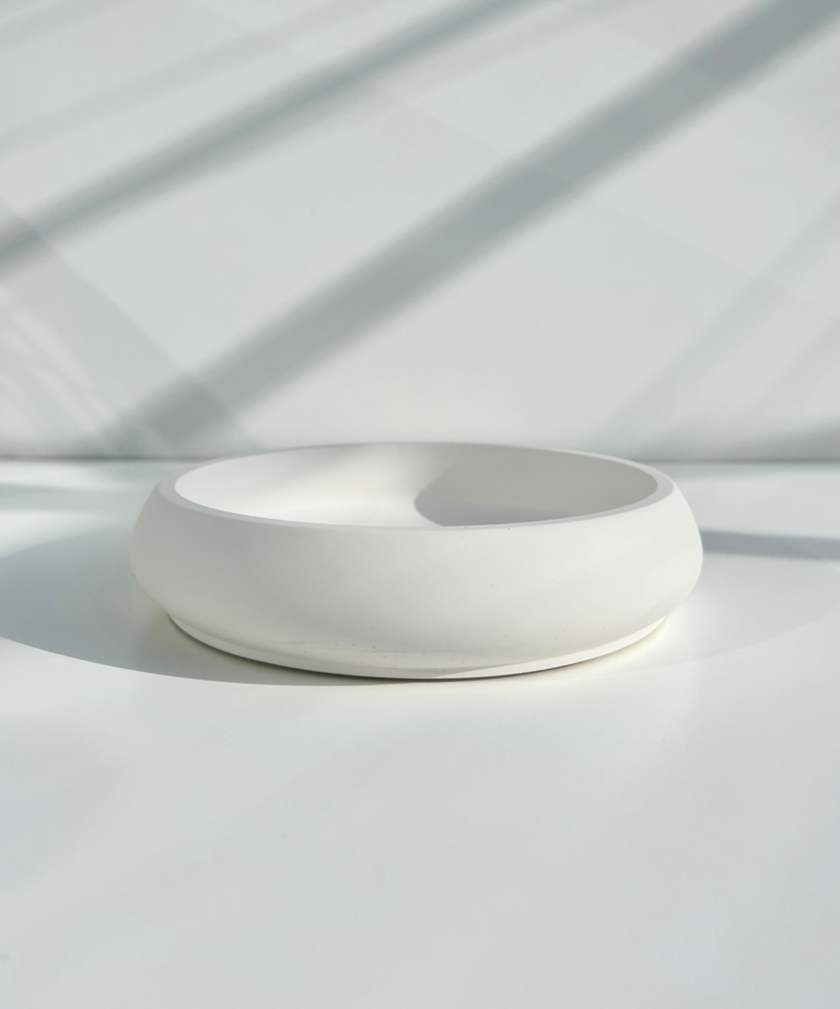Witte ronde schaal voor kaarsenzand - PureCandle