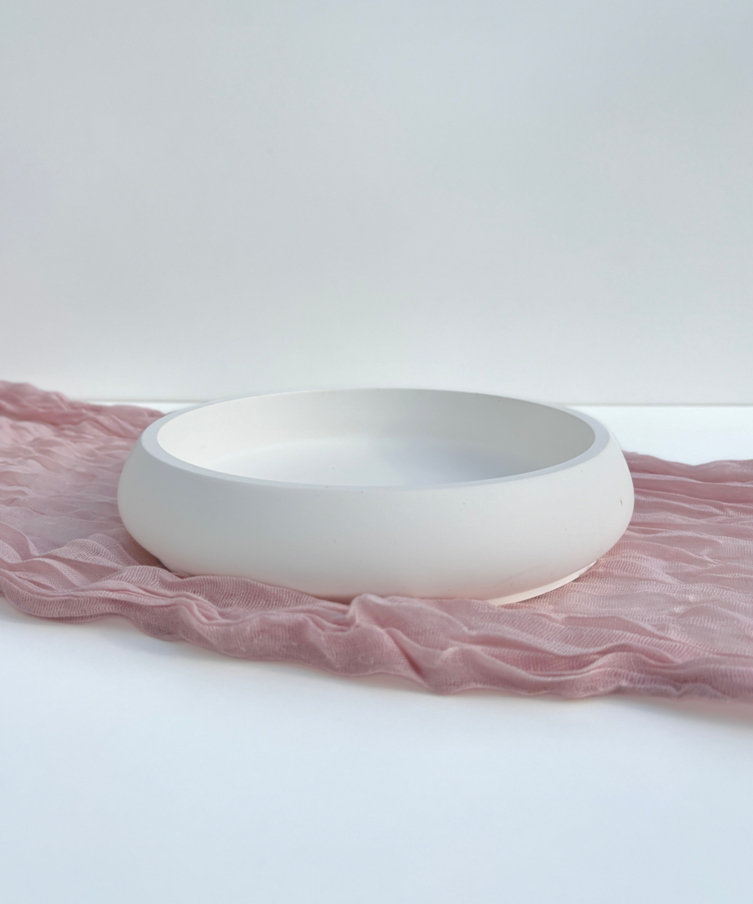 Witte ronde schaal voor kaarsenzand - PureCandle