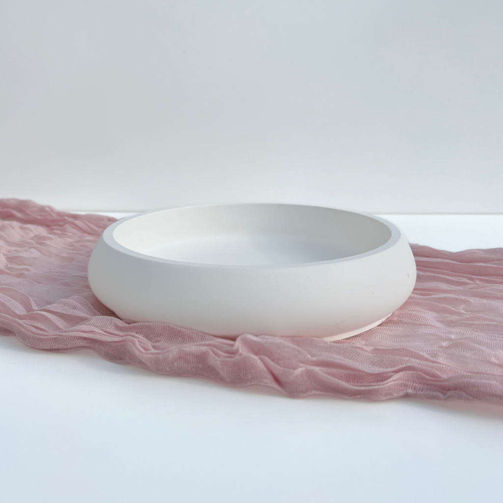 Witte ronde schaal voor kaarsenzand - PureCandle